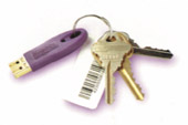 《圖一　寬華代理的iKey，該產品如同鑰匙圈一般便於攜帶》