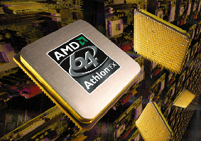 《图二 AMD 64-bit（AMD64运算架构）处理器＜注释: AMD推出64-bit（AMD64运算架构）处理器后，其标榜高阶桌上效能之用的Athlon 64 FX采用128-bit的内存宽度，但一般桌上型的Athlon 64或笔记本电脑用的Mobile Athlon 64都还是维持64-bit宽度。》