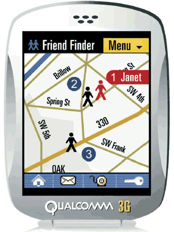 《圖一　GPS可運用在很生活化的找朋友定位應用上》
