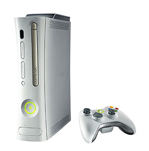《图二 Microsoft Xbox 360实行白色、直立横躺皆宜的机身设计。（图片来源：xbox.about.com）》