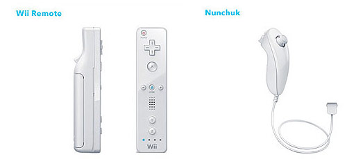 《图二 Wii的无线控制器Remote和Nunchuk》