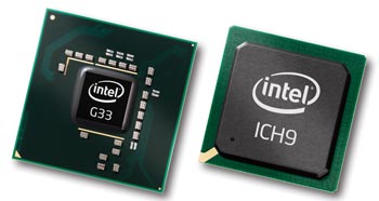 《圖十八 Intel G33晶片組,為針對數位家庭的影音娛樂運算所設計,可支援45奈米多核心處理器及DDR3記憶體,並支援HD高畫質影片的播放。》