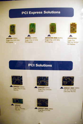 《圖五　Atheros所推出可支援PCIe及PCI 的雙通道802.11n解決方案》