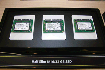 《图二 Samsung在今年台北Intel Development Forum展示储存容量8～32GB的SSD产品》