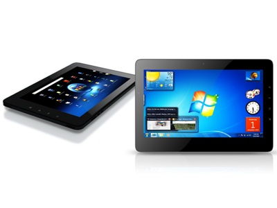 《圖三　ViewSonic最新平板電腦採用Windows7作業系統，並以虛擬軟體支援Android應用程式。》