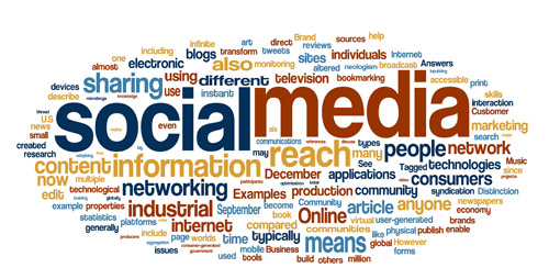 圖一 :   根據維基百科的定義，社群媒體跟商業媒體不同，社群媒體主要是利用網際網路技術和工具，在人群間分享資訊及討論問題