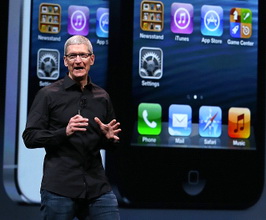 圖一 : 蘋果執行長庫克驕傲宣布iPhone5上市。
