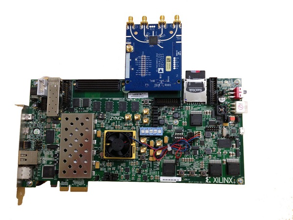图二 : 系统开发者能够以Xilinx FPGA使用AD 9361 FMC板进行开发、除错、评估、以及调整他们的SDR应用装置－以最少的硬件配置。