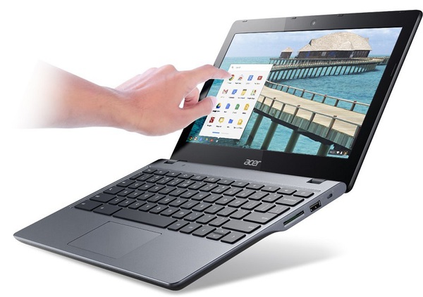 图二 : 华硕最新发表的Chromebook即加入触控功能，增加使用上的便利性。
