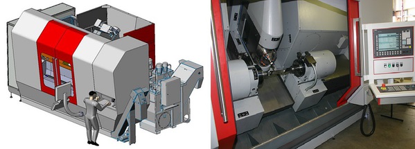 图五 : 结合积层制造与CNC的混合机种HSTM 1000整合雷射披覆、切削及探测在同一台工具机内，简化了供应链并有效的提高生产效率。