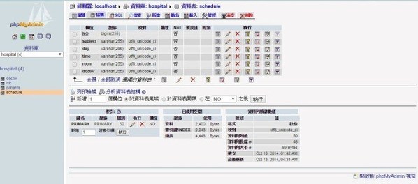 圖8 : 伺服器資料建立圖