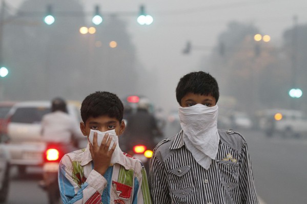 圖3 : 印度嚴重的空汙程度，已經促使政府開始著手打造電動車上路的相關政策。（Source：www.muslimpress.com）