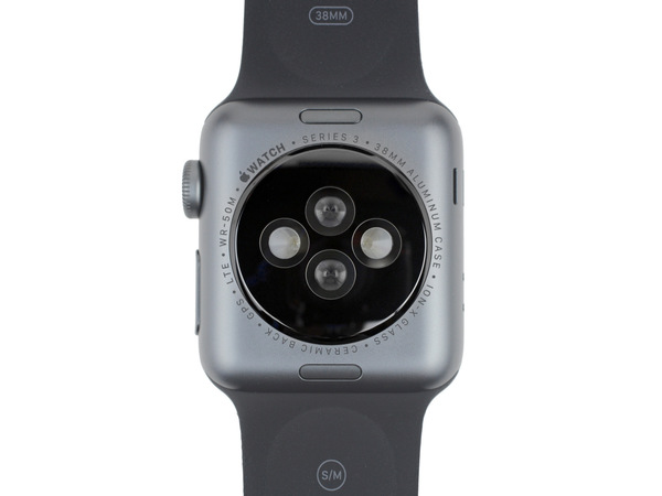 圖1 : Apple Watch Series 3增加了數項新技術，包含GPS+LTE、e-SIM、W2晶片與新的電池，防水也增加到50米。(Source: iFix.com)