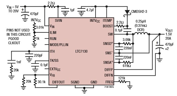 圖4 : LTC7130 的典型應用電路