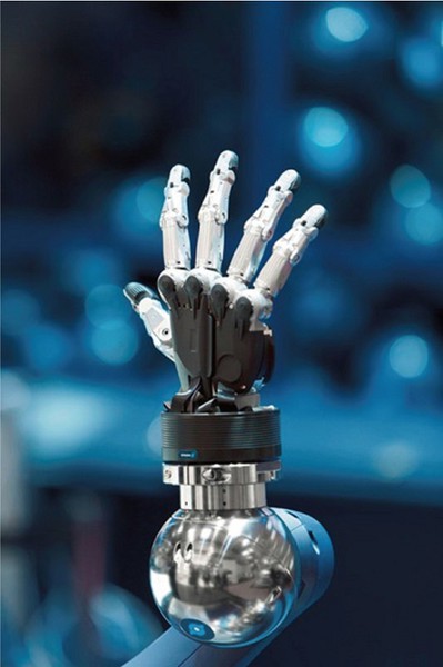 圖2 : 雄克的LWA 4P Powerball輕型機器人手臂和SVH多功能五指手構成的智慧抓取系統。