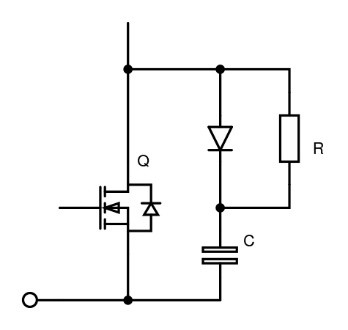 图5 : 透过IGBT或MOSFET的缓冲。