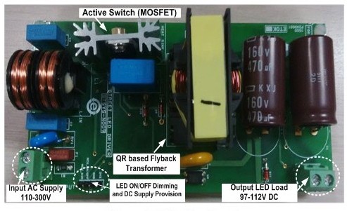 圖4 : 使用LED驅動器的電路板