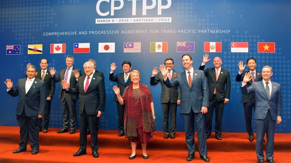 圖1 : 2018年CPTPP捲土重來，通過首批7個成員國審議而生效之後，台商在東南亞可能同時面臨競合挑戰。(source：japantimes.co.jp)