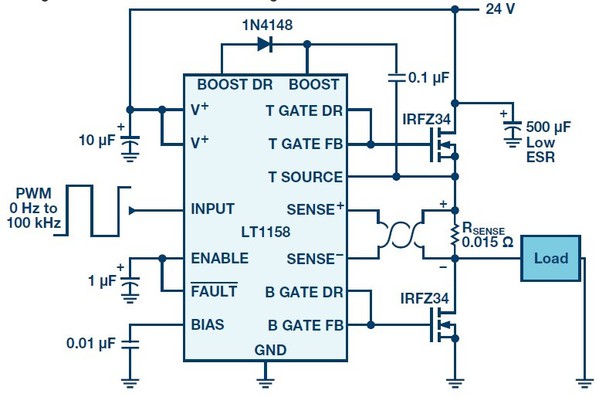 图11 : LT1158 双N-channel MOSFET 驱动器.