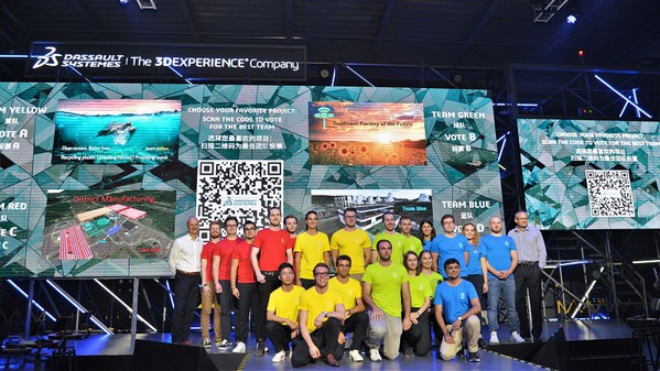 图3 : 达梭藉举行20名大学生共同叁与的「永续黑客松（Hackathon）挑战赛」，思考未来制造业形式，也为产业培育未来劳动力。（摄影／陈念舜）