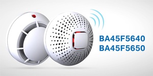 圖一 : Holtek 感煙探測器專用Flash MCU BA45F5640、BA45F5650適用於需RF聯網感煙探測產品，例如協同報警感煙探?器、RF通訊感煙偵測報警器。