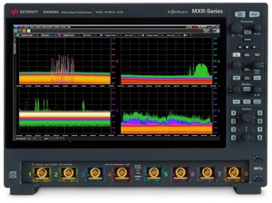 圖一 : 是德科技Infiniium MXR系列 8 通道6GHz 示波器，圖為即時頻譜(RTSA)分析模式