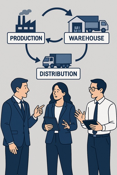 圖四 : 以數位化技術串聯「生產、訂單、配送」，將讓倉庫不再孤立，而是形成供應鏈中樞。