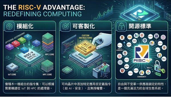 圖二 : RISC-V的主要競爭優勢。