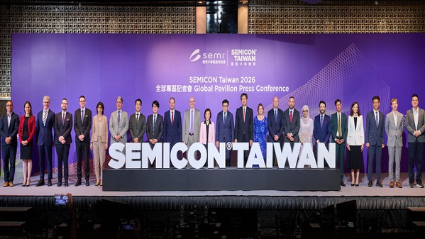 图一 : SEMI首次举办「SEMICON Taiwan 2026全球专区记者会」，并邀集美、日、欧洲与英国等17国代表共同出席。