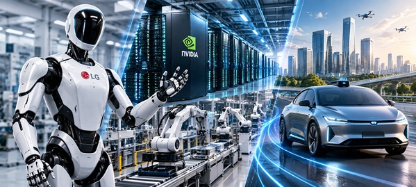 圖一 :  LG與NVIDIA擴大實體AI合作，雙方合作執行布局機器人、AI工廠與下一代智慧車三大領域。