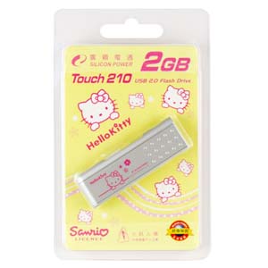 广颖电通正式推出由日本三丽鸥独家授权Hello Kitty造型图腾的全新随身碟系列– Hello Kitty Touch 210(2G)（来源：厂商）