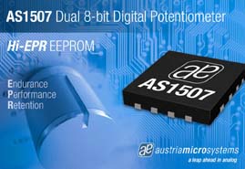 奧地利微電子推EEPROM雙路8位元數位電位器