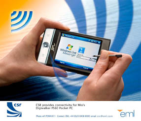 CSR的無線技術協助Mio設計這款pocket PC PDA裝置