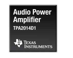 TI的D类音频放大器-TPA2014D1，电池电量均可维持高音量，提升可携式音频效能。（来源：厂商）
