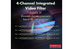 快捷推出新型视频滤波器 - FMS6144A，以四信道机顶盒和DVD播放器市场为目标。