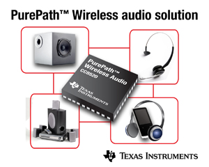 图为TI 最新的 PurePath Wireless 音频产品系列
