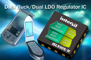 Intersil推出最大設計彈性的Dual Buck/Dual LDO穩壓器