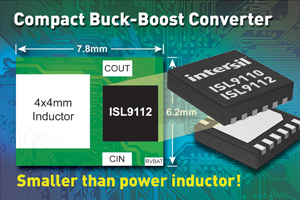 Intersil新款I2C控制的降壓升壓穩壓器提供快速可程式輸出電壓能力