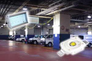 中電集團停車場安裝了以 Golden Dragon Plus LED 為光源的泛光燈