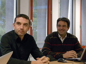 Allegro DVT公司共同創辦人暨執行長Pierre Marty（圖右）Allegro DVT公司專案督導Stephane Audrain（圖左）（攝影：柳林緯） BigPic:400x298