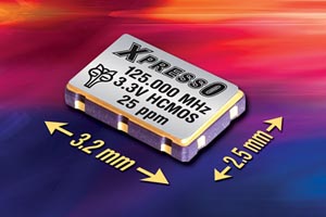Fox Electronics推出采用微型3.2mm x 2.5mm封装的XpressO XO振荡器产品，具有±25ppm的频率稳定性。