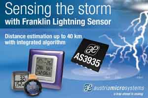 AS3935富蘭克林閃電感測器最遠可探測到40公里外的閃電