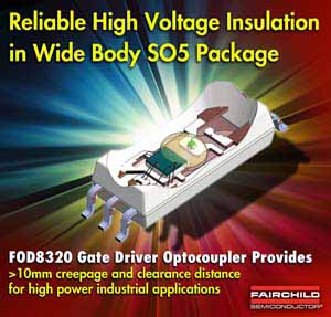 FOD8320具使用的專有Optoplanar封裝技術帶來35kV/µs最小共模抑制