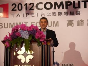 台達電子執行長海英俊於2012台北國際電腦展《高峰論壇》（攝影/劉佳惠） BigPic:400x300