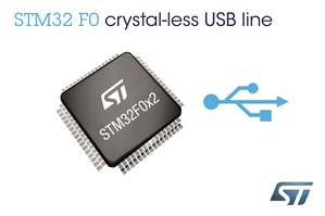 最新的STM32 ARM Cortex-M0微控制器拥有的更大内存容量，无石英震荡器USB 2.0和CAN接口实现了更丰富的联网选择