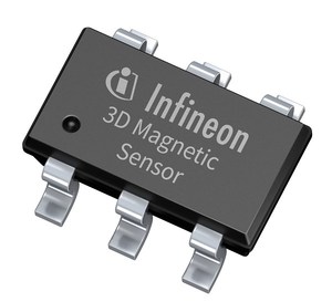 3D磁传感器TLV493D-A1B6采用小型6针脚TSOP封装，具备高度准确的三维感测功能。