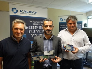 Kalray执行长Eric Baissus(中)、业务暨行销副总裁Jean-Pierre Demange(
左)，以及业务部总监Stephane Cordova(右)