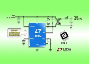 單晶返馳穩壓器LT8304可大幅簡化隔離式DC/DC轉換器的設計。