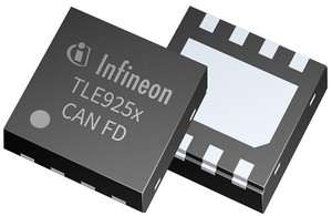 英飛凌TLE925x CAN FD 收發器加速車內通訊發展。其TSON-8 極小型封裝尺寸僅3mm x 3mm。