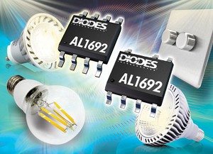 Diodes的AL1692 LED控制器/驅動器產品為提供具有小型PCB尺寸的低成本解決方案